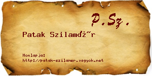 Patak Szilamér névjegykártya